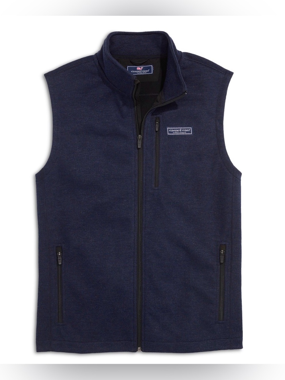 🔥 $128 Vineyard Vines Men’s Mountain Sweater Fleece Vest Nautical Navy Sz S 🔥